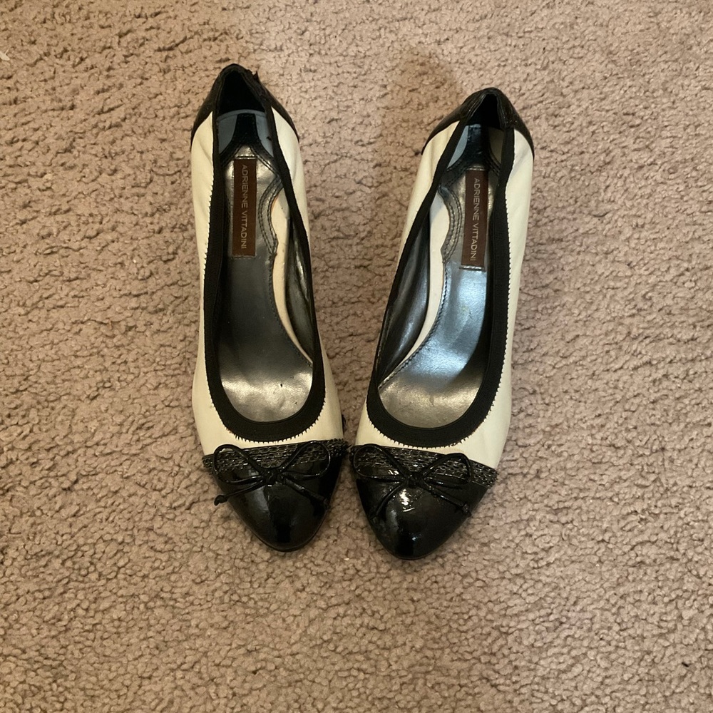 Adrienne Vittadini Black and White Heels